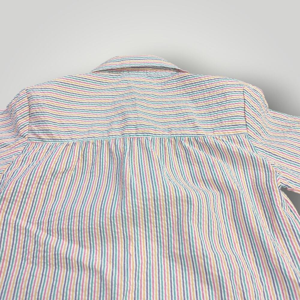 VTG Boca Bay Seersucker Vacation Shirt Women's S Multicolor Striped Button Up - Picture 9 of 15